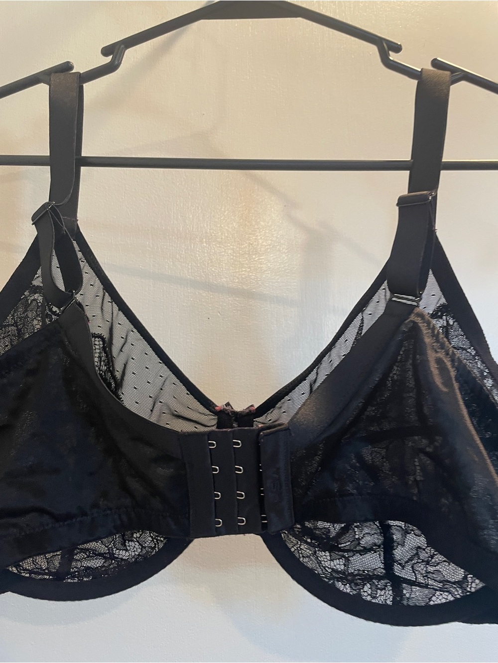 HSIA Sheer Black Lace Underwire Bra with Support size 44D - Picture 8 of 10